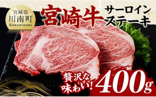 宮崎牛 サーロインステーキ 400g 【 肉 牛肉 国産 宮崎県産 黒毛和牛 サーロインステーキ 】[D11425]