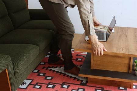 アダムロ リフトアップテーブル LBR 【センター リビング リフトアップ テーブル CT LT 家具 日本製】(H060372)