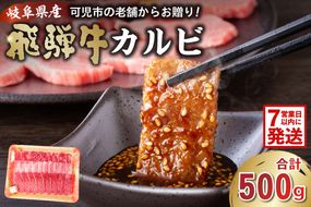 【7営業日以内発送】飛騨牛カルビ500g【0016-054】