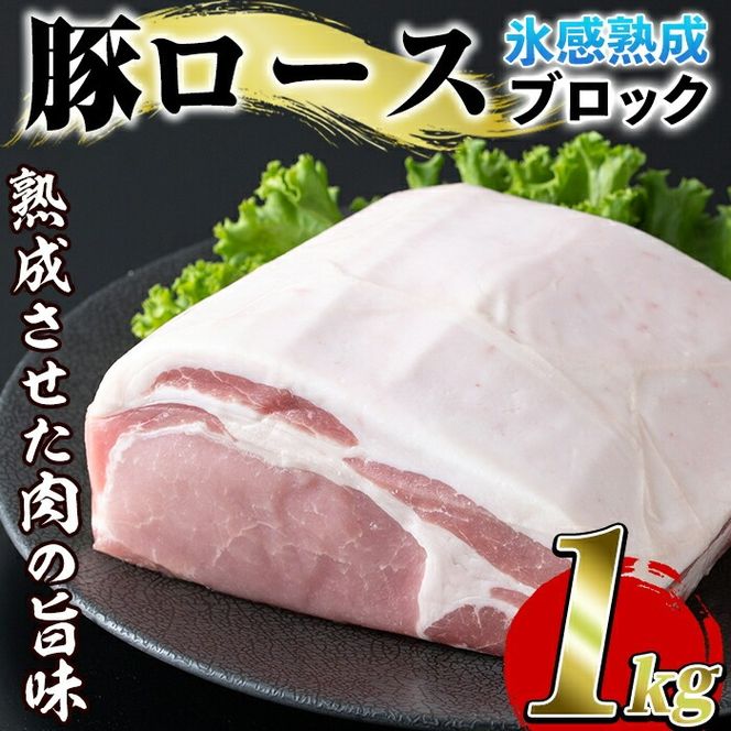 氷感熟成豚ロースブロック(1kg) 肉 豚 豚肉 ロース ブロック ブロック肉 【スターゼン】a-16-14