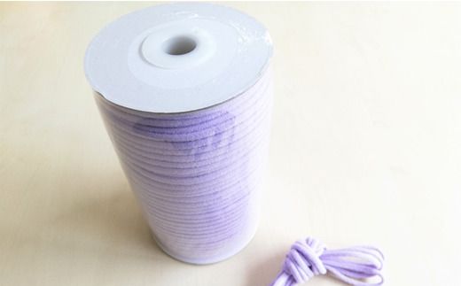 [P058] マスクゴム（リリヤン8本針）4mm×100m（抗ウイルス&抗菌加工済み）【パープル】