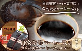 自家焙煎 コーヒー豆（ストロング・ヨーロピアン）各300g カリタ102 コーヒーフィルター 100枚 セット 《90日以内に出荷予定(土日祝除く)》和歌山県 日高町 日高町厳選館 珈琲 コーヒー コーヒーフイルター---wsh_gsk178_90d_26_14000_300g---