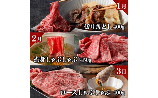 【定期便】宮崎牛　匠の堪能セット 12か月定期便 【 肉 牛肉 国産 黒毛和牛 宮崎牛 全12回 焼肉 しゃぶしゃぶ 焼きしゃぶ BBQ 宮崎県 川南町 】[D11401t12]