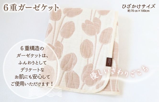 G2004 《ギフトボックス》Ftオーガニックコットンストール＆6重ガーゼケット Sサイズ（ベージュ）＜スピード発送＞