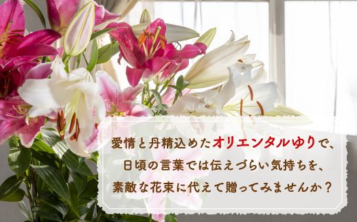 【2カ月定期便】福原さん家のオリエンタルゆりの花束 10本（3～5輪） TYUAB005