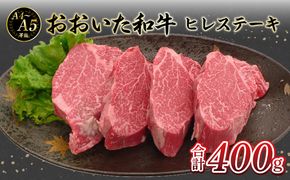 【A01131】厳選A4～A5等級 おおいた和牛 ヒレステーキ 4枚 400g