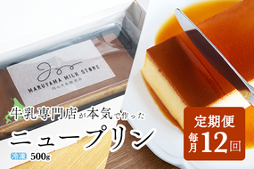 【定期便】濃厚プリン　New Pudding（ニュープディング）（500g×1本）×12ヶ月【be152-0931-100-12】