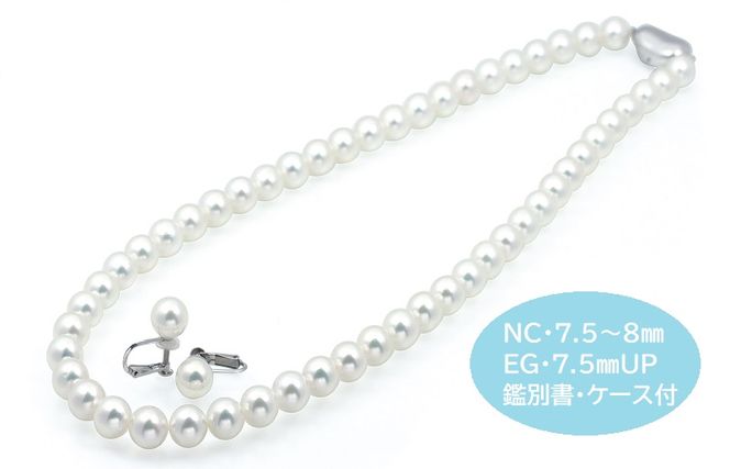 J019 花珠アコヤパール２点セット（ネックレス＆イヤリング）【ジュエリー ファッション アクセサリー 贈り物】