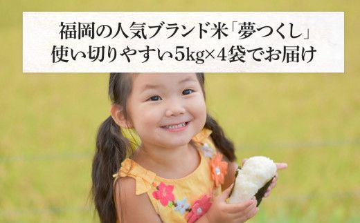 福岡県産ブランド米「夢つくし」白米　計20kg