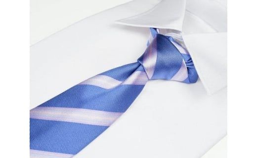 郡内織物「富士桜工房」シルクネクタイ ぼかし縞 紫陽花 FAA1001