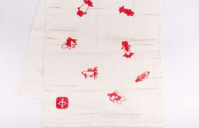 099H333 【スピード発送】JAPAN madeガーゼタオル 3枚セット(スラブ赤)【泉州タオル 国産 吸水 普段使い シンプル 日用品】