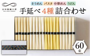 手延べ 麺 詰め合わせ 3kg (50g×60束) / そうめん パスタ 中華めん うどん 南島原市 / 池田製麺工房 [SDA012] 