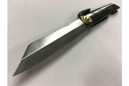 肥後守 特別手作り鍛造青紙本割込（黒鞘）