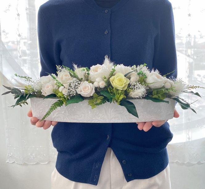 AJ098-2 プリザーブドフラワー【プレジール/ピュアグリーン】春日部市 シュガーパイン