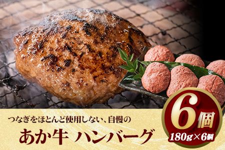 あか牛 ハンバーグ6個(180g×6個) 有限会社幸路[60日以内に出荷予定(土日祝を除く)] あかうし 赤牛 冷凍---so_fhakakhumb_60d_24_18000_6p---