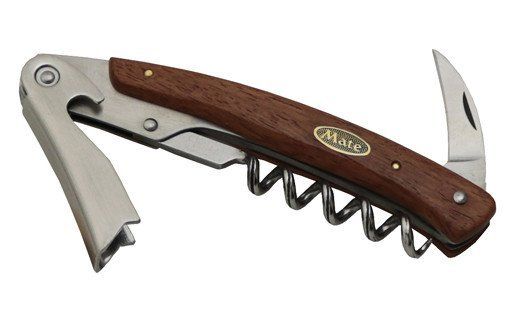 H24-27 Mate ソムリエナイフ YA-6天然木タガヤサン（YA-6-TG） ～メイト ワイン オープナー 栓抜き コルク抜き コークスクリュー 関の刃物～