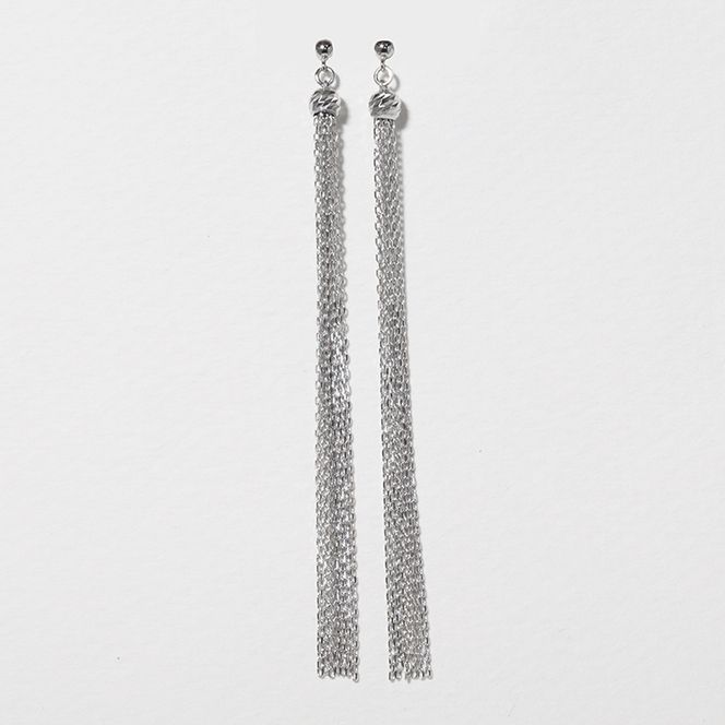 プラチナ　ミラーボールタッセルピアス  BQ-120