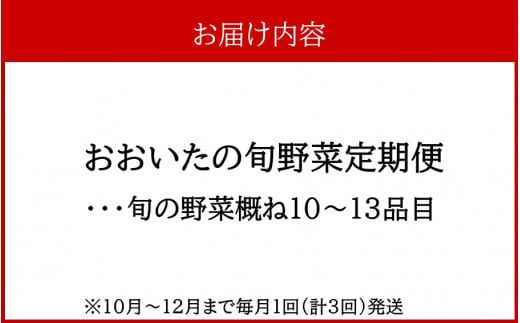 10月からお届け!おおいたの旬野菜定期便/計3回発送_2396R