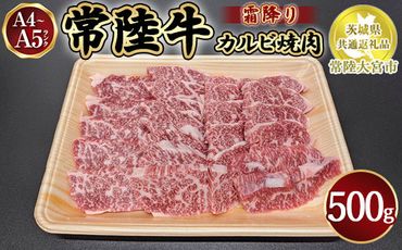 瑞穂農場で育てた常陸牛カルビ焼肉500g【茨城県共通返礼品　常陸大宮市】 ※離島への配送不可