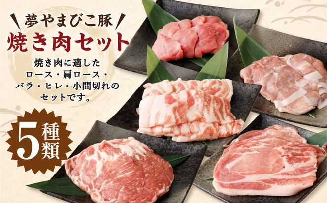 夢やまびこ豚 焼肉セット 1kg 5種類 (ロース・肩ロース・バラ・ヒレ・小間切れ)