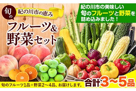 紀の川市の恵み 旬のフルーツ&野菜セット 計3~5品[30日以内に出荷予定(土日祝除く)]和歌山県 紀の川市 フルーツ 果物 野菜 セット 桃 梅 みかん 新玉ねぎ なす トマト キャベツ---wfn_cwlocal5_30d_24_11000_3h5h---