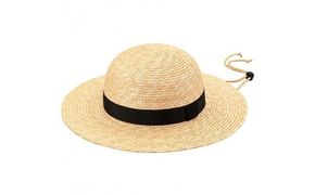 AN064-2 春日部市伝統工芸品 田中帽子店 麦わら帽子ロジャー:BK　頭囲59cm　　　（UK-H105-NABK）