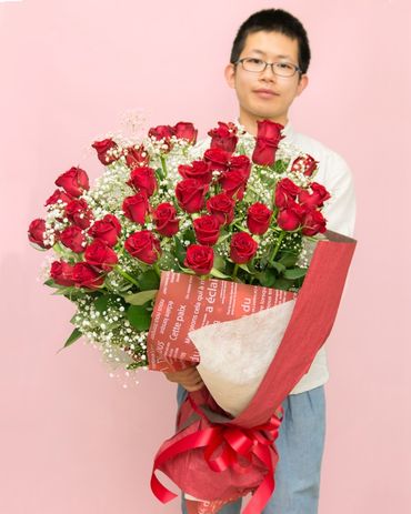 41-813　赤バラの花束 36本「ロマンチックな瞬間」