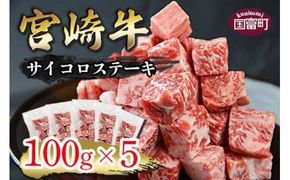 ＜宮崎牛 サイコロステーキ 合計500g（100g×5)＞翌月末迄に順次出荷【a0334_ty】