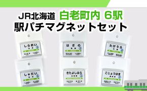 【JR北海道】白老町内6駅 駅パチマグネットセット QA050