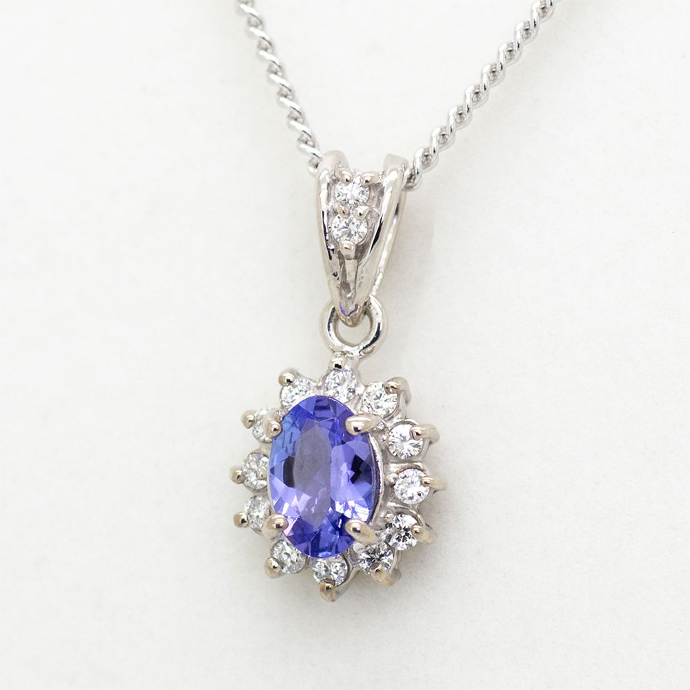 タンザナイト ペンダント 0.3ct K10WG (13403)