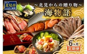 【6ヶ月定期便】海物語～北見からの贈り物～ ( 海鮮 定期便 ホッケ カニ さけ 鮭 蟹 しめ鯖 シメサバ 海鮮丼 貝 ほたて ホタテ つぶ貝 ウニ )【999-0188】