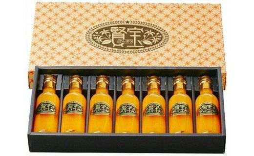 【賢宝】マルケンみかん果汁100％ジュース （化粧箱／7本入り×4ケース）もぎたてみかん味のストレートジュース E024