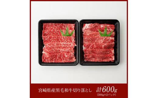 宮崎県産黒毛和牛切り落とし600g 【 肉 牛肉 宮崎牛 牛 炒め物 2パック 日本ハム 】 [E11009]
