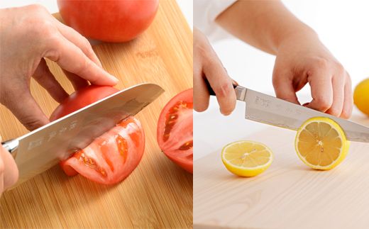 H70-18 源虎徹 スウェーデン鋼 三徳＆ペティ 包丁2本セット（安田刃物）