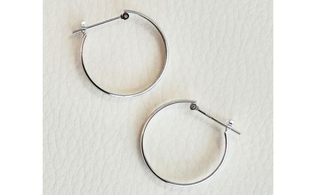 Pt900 プラチナ 地金 フープピアス(直径20mm)  保証書付 KO-0012 SWAD006