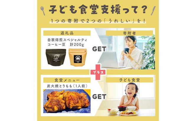 【子ども食堂への支援つき】自家焙煎スペシャルティコーヒー豆200g【166-0003】