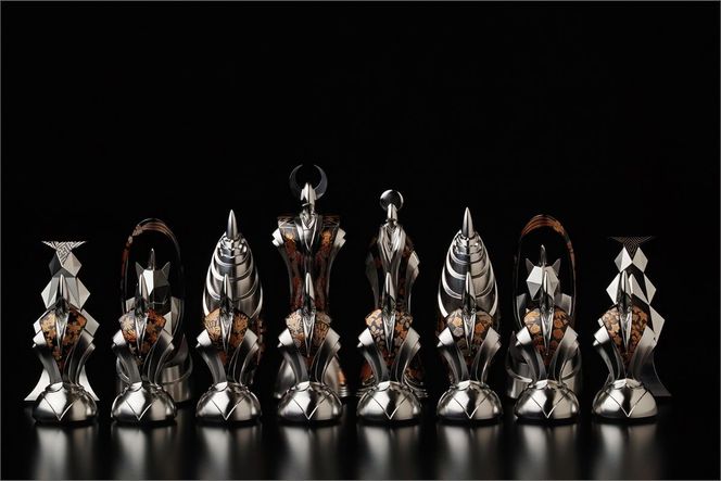 匠チェス（14-Rook 黒1体）城（Rook　菱形）HR00041