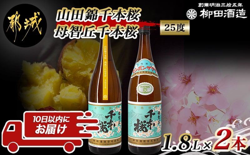 [柳田酒造]山田錦千本桜・母智丘 千本桜(25度)1.8L×2本 ≪みやこんじょ特急便≫_AC-0751_99