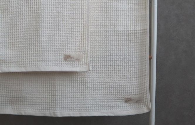 G2025 【フルオーガニックコットン】ふんわりワッフルタオルプレミアム12枚セット