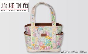 「琉球帆布」ショッピングトート / サンゴの花畑 - 帆布 布 丈夫 トートバッグ 人気 アーティスト イラストレーター Pokke104 池城由紀乃 おしゃれ レディース ファッション お出かけ かばん 鞄 手仕事 手づくり ハンドメイド 琉球帆布 伝統技術 沖縄県 八重瀬町【価格改定】