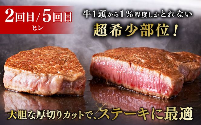 【全6回定期便】博多和牛 食べ比べ ステーキ 定期便 ( サーロイン /  ヒレ /  シャトーブリアン ) 《築上町》【久田精肉店】 肉 和牛 牛 精肉[ABCL143]