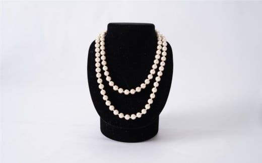 GL016コットンパール「キスカ」ロングネックレス(金具ゴールド)とピアス３点セット