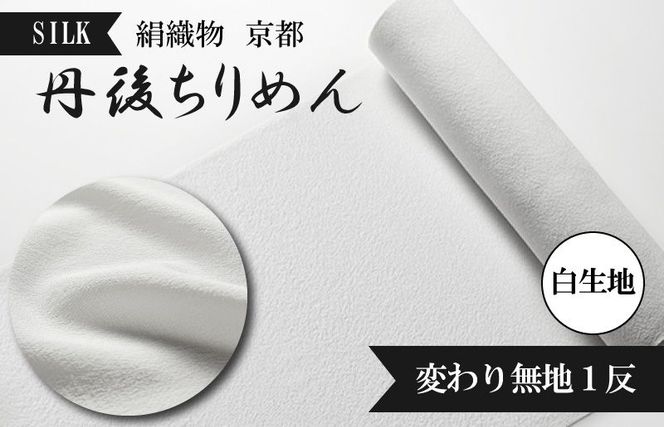 絹 反物 白生地 丹後ちりめん　10ー9 絹織物 京都「丹後ちりめん」白生地 変わり無地1反（天保元年
