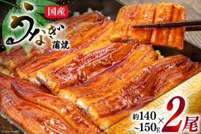 うなぎ 国産 蒲焼 肉厚 145g前後×2 真空パック タレ山椒付き [マルニうなぎ加工 静岡県 吉田町 22424421] 鰻 ウナギ 蒲焼き 化粧箱 冷凍