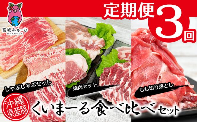 【定期便3回コース】沖縄県産豚　くいまーる食べ比べセット