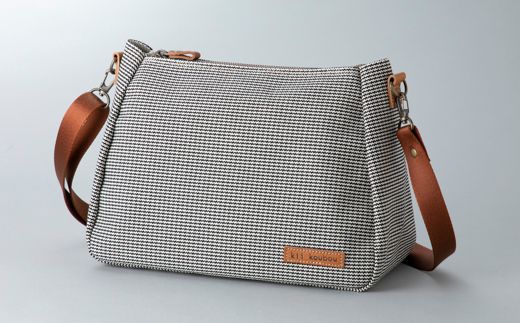 【J-197】ｋｉｉ工房　帆布かばん　プランプショルダー　千鳥柄【高島屋選定品】