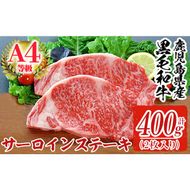 a301 鹿児島県産黒毛和牛A4等級牛肉！サーロインステーキ 2枚入(合計400g)【財宝】国産 肉 牛肉 サーロイン ステーキ 真空パック