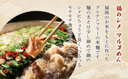 【全12回定期便】国産牛 もつ鍋 みそ味2人前×2セット（計4人前）〆はマルゴめん 福岡県産の米粉麺付き《築上町》【株式会社マル五】[ABCJ137]