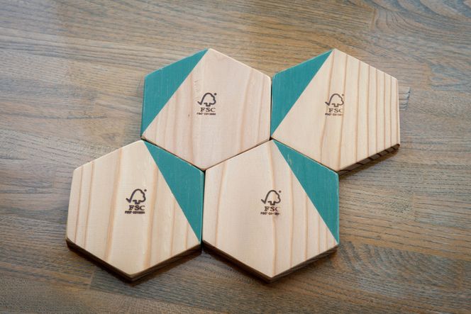 森のコースター（4枚）セット【受注生産商品】 BHRA006