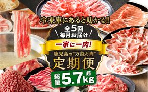 【全5回】一家に一肉！鹿児島の万能お肉定期便　K000-T2326